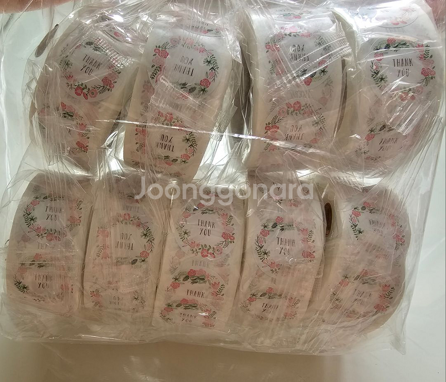 땡큐 롤 스티커 500매 답례품 감사스티커 선물포장--2