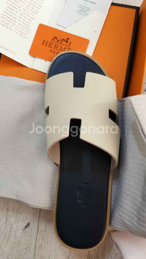 에르메스 이즈미르슬리퍼 투톤베이지--6