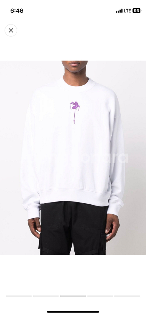 오프화이트 드립 로고 크루 넥 스웨트셔츠--1