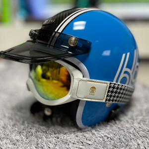 레트로버 카본 R66 블루 헬멧 + 고글(변색)