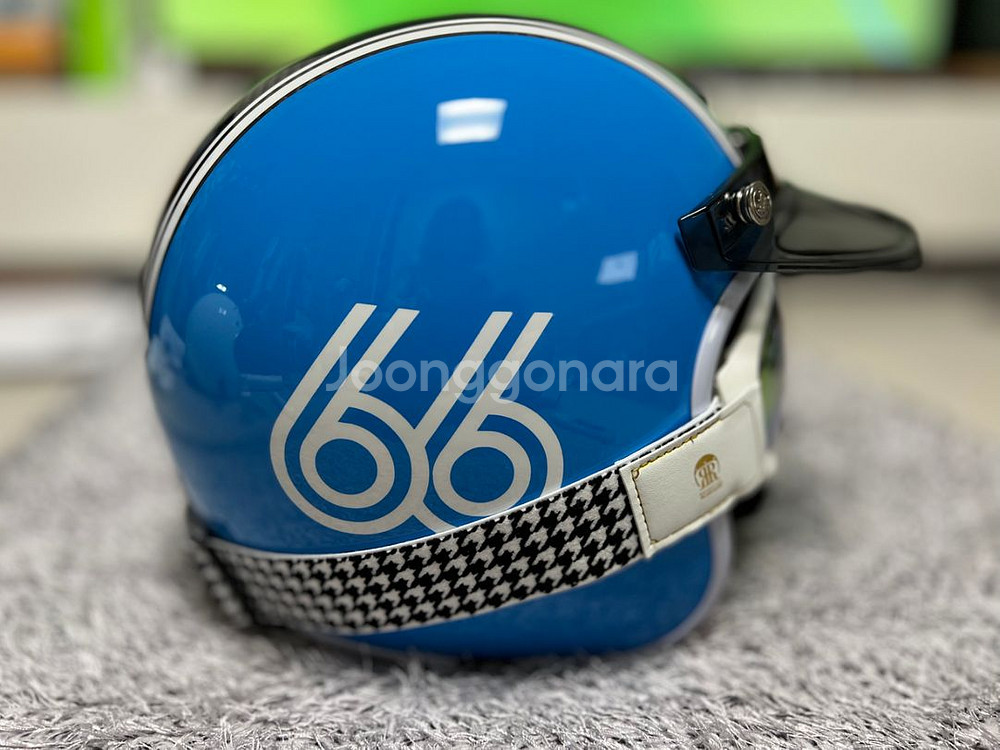 레트로버 카본 R66 블루 헬멧 + 고글(변색)--1