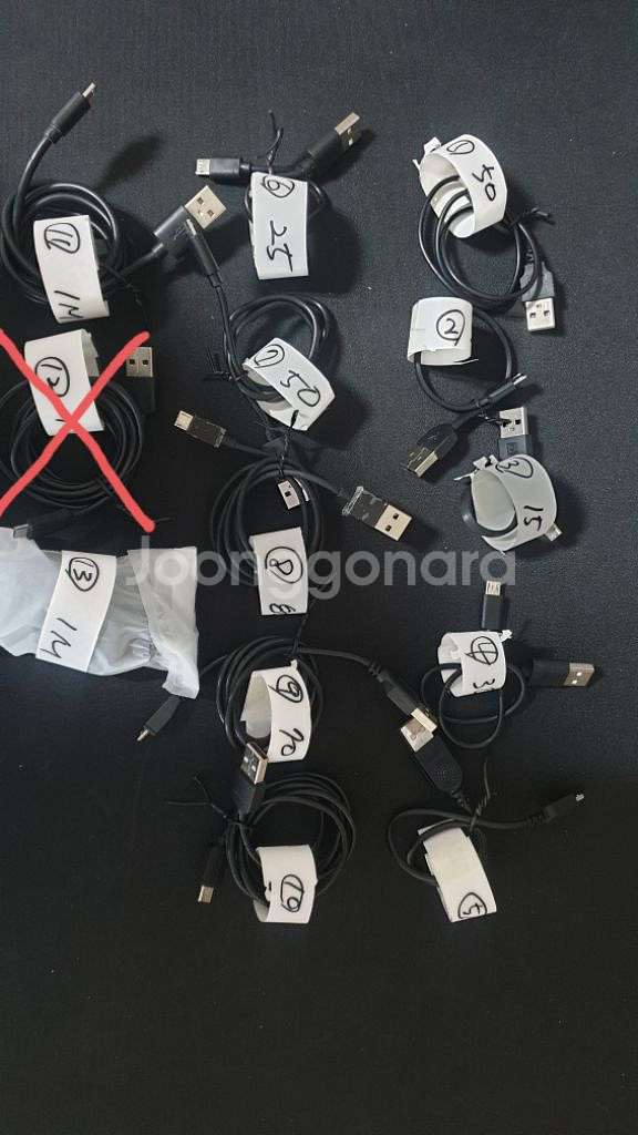 마이크로 5핀 충전케이블 블랙 화이트--0