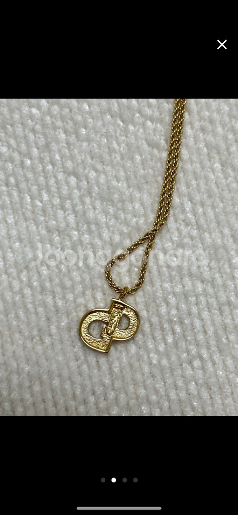 디올 큐빅 로고 목걸이--1