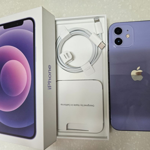 아이폰12 128GB 퍼플 (박스있음) 새 충전선 포함