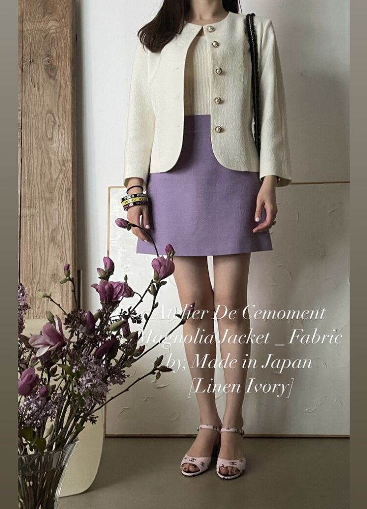 쎄모먼 Magnolia 자켓 Linen Ivory 38--1