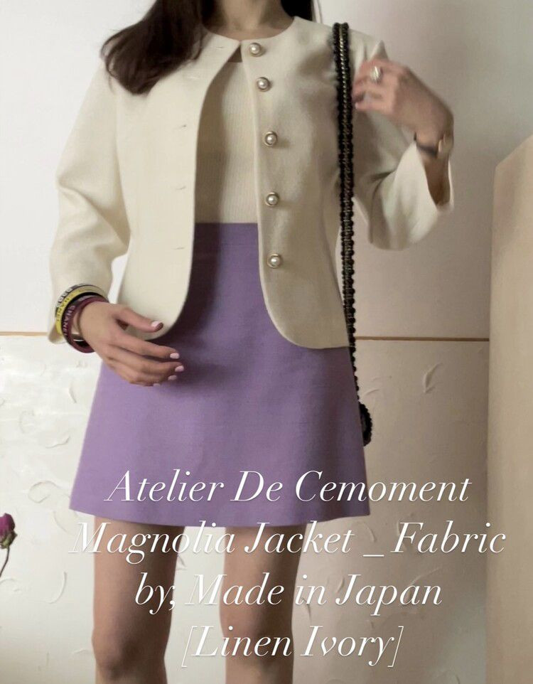 쎄모먼 Magnolia 자켓 Linen Ivory 38--3