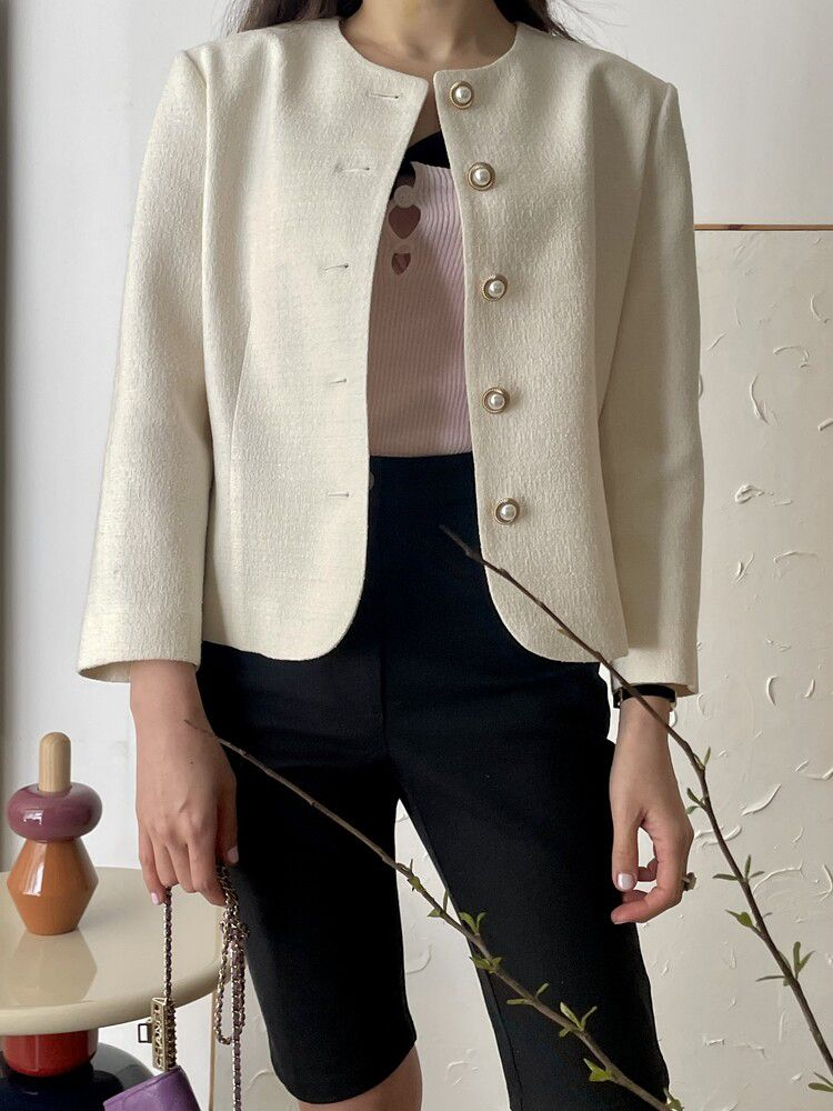 쎄모먼 Magnolia 자켓 Linen Ivory 38--7