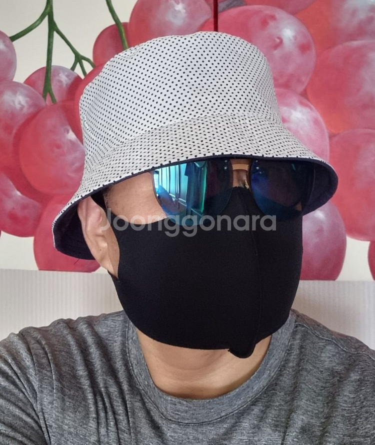 네이비 & 돗트 양면 리버시블 버킷햇 신개념 골프모자--1