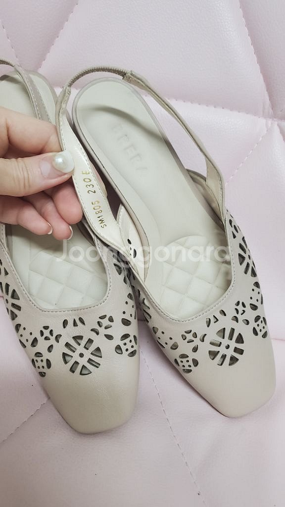 BRERA브레라 수제화 플라워펀칭 슬링백 구두/230--5