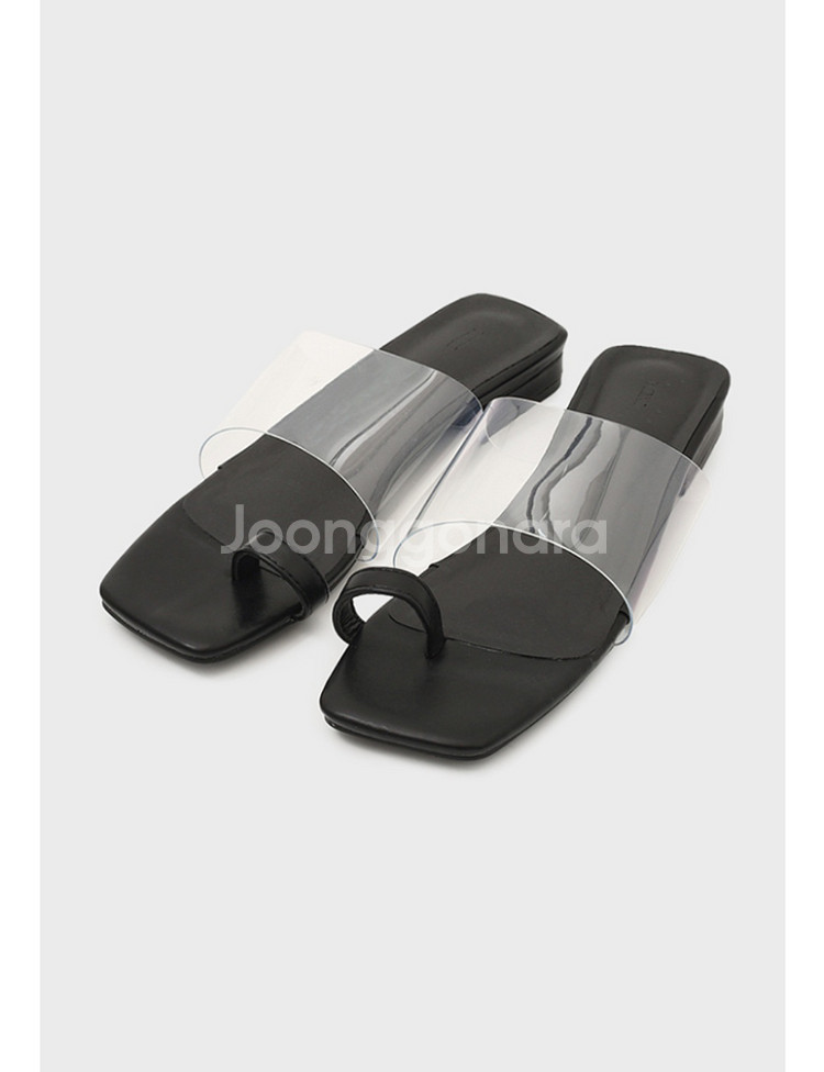 가격인하!! [미쏘] 투명 플랫 뮬--2