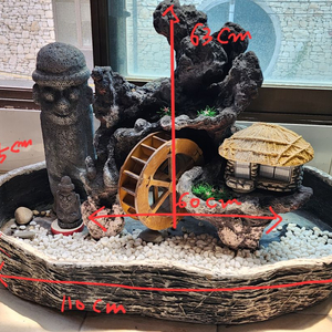 수반위 물레방와 돌하루방