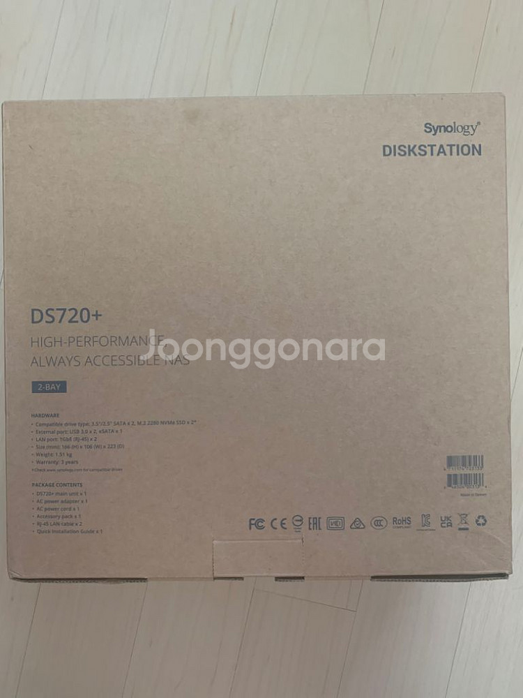 새제품 시놀리지 NAS DS720+ 12T램6GSSD--2