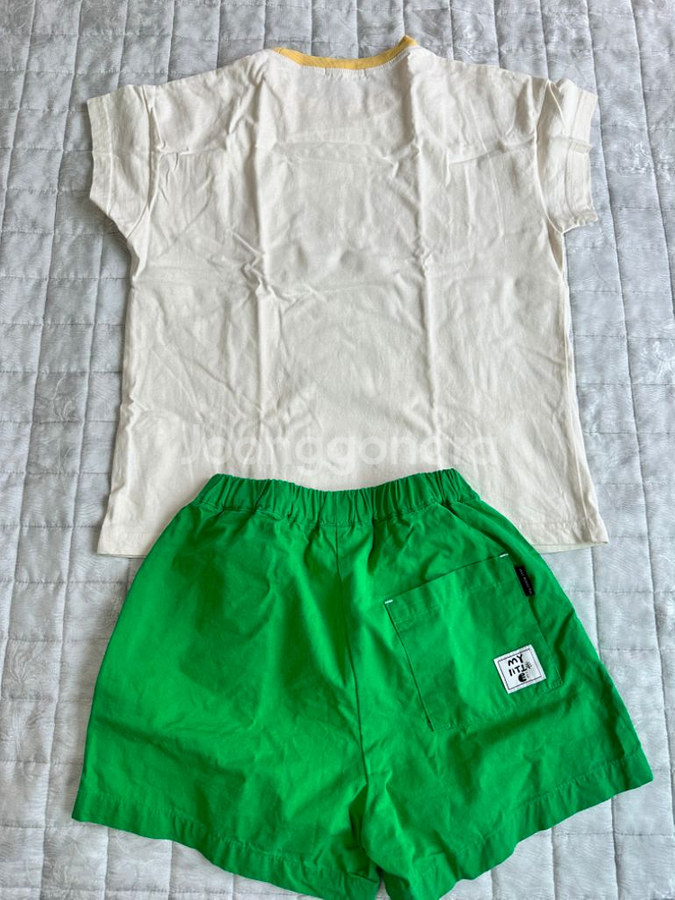 마이리틀스타 토마토 티셔츠&퍼피 반바지 그린 XL--2