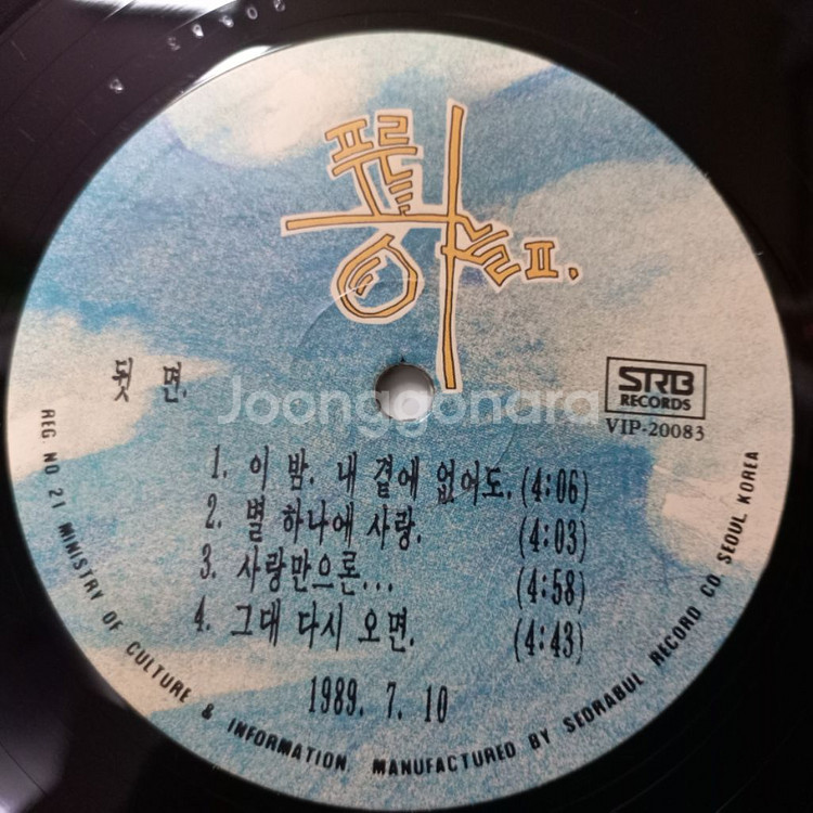 푸른하늘 lp판 -겨울바다--9