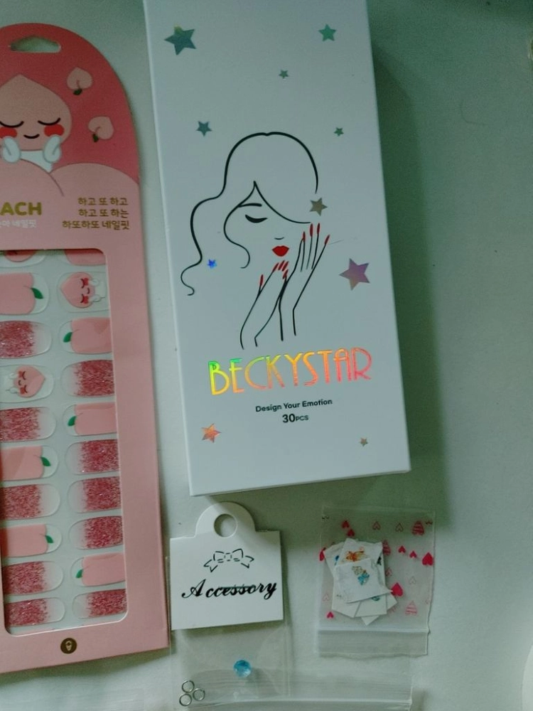 카카오프렌즈 네일아트 젤 네일 스티커 큐빅 비즈 일괄 이미지