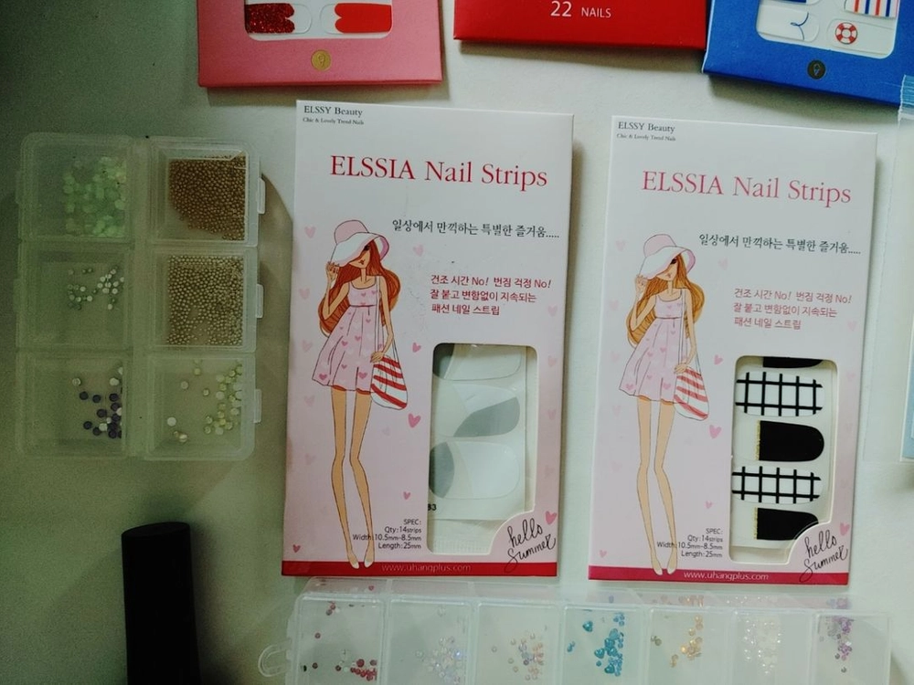 카카오프렌즈 네일아트 젤 네일 스티커 큐빅 비즈 일괄 이미지