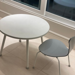 유아 테이블+의자 (원목+철제)