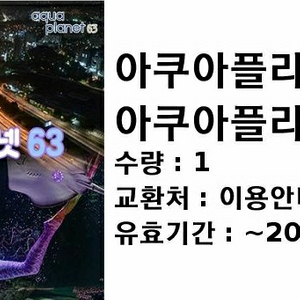 [63빌딩]아쿠아플라넷63 종합권 2매 급급처