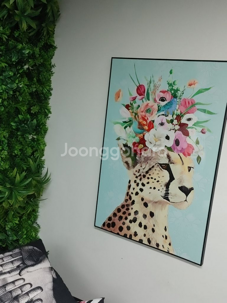 꽃 재규어 그림액자 퓨마그림 플라워액자 인테리어액자--1