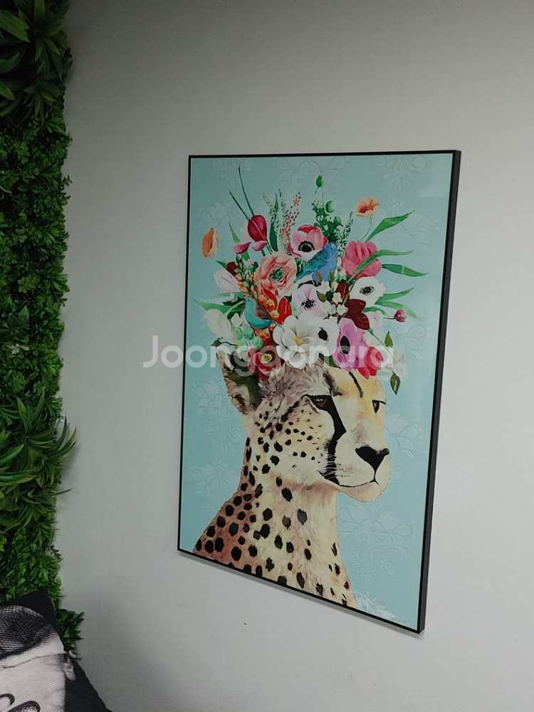 꽃 재규어 그림액자 퓨마그림 플라워액자 인테리어액자--3