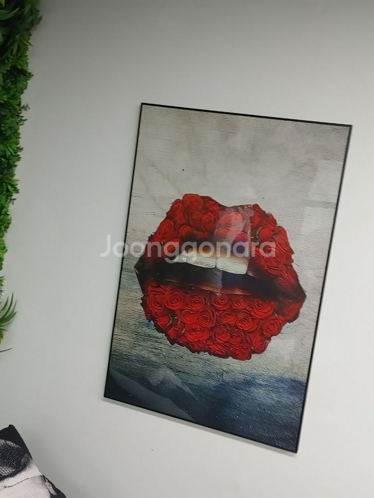 플라워 입술그림액자 초대형 인테리어용 추상화 그림액자--1