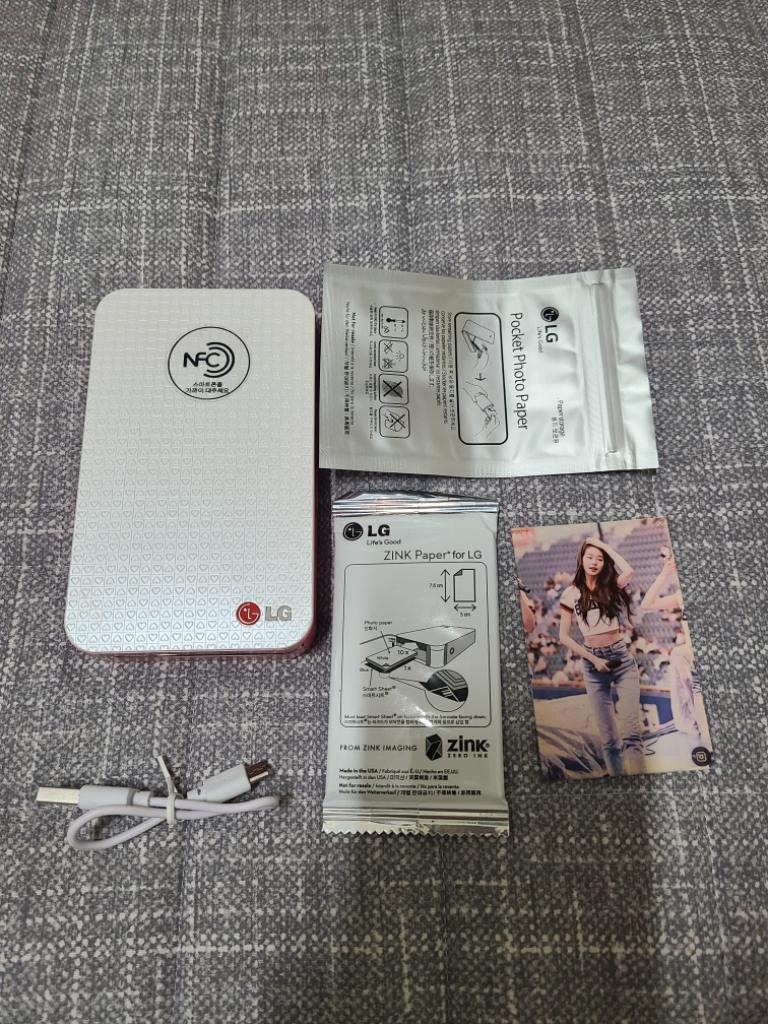 LG 포켓포토 1 +미개봉인화지10장 + 케이블