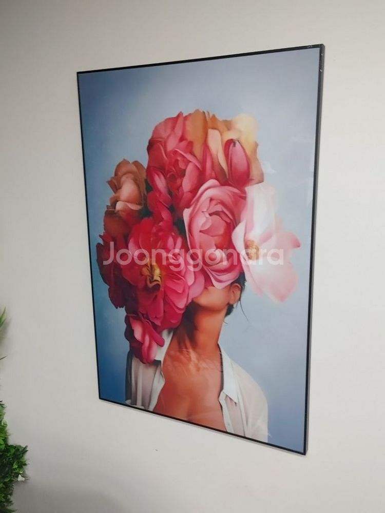동백꽃 플라워 그림 액자 인테리어용 대형 일러스트--1
