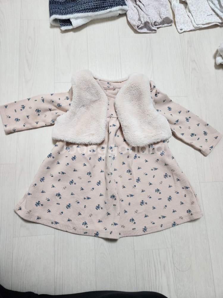 오가닉맘 원피스+조끼세트--1