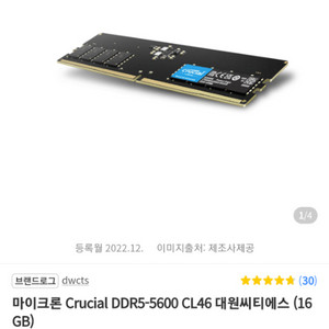 대원CTS 크루셜 DDR5 16GBx2 32GB 메모리