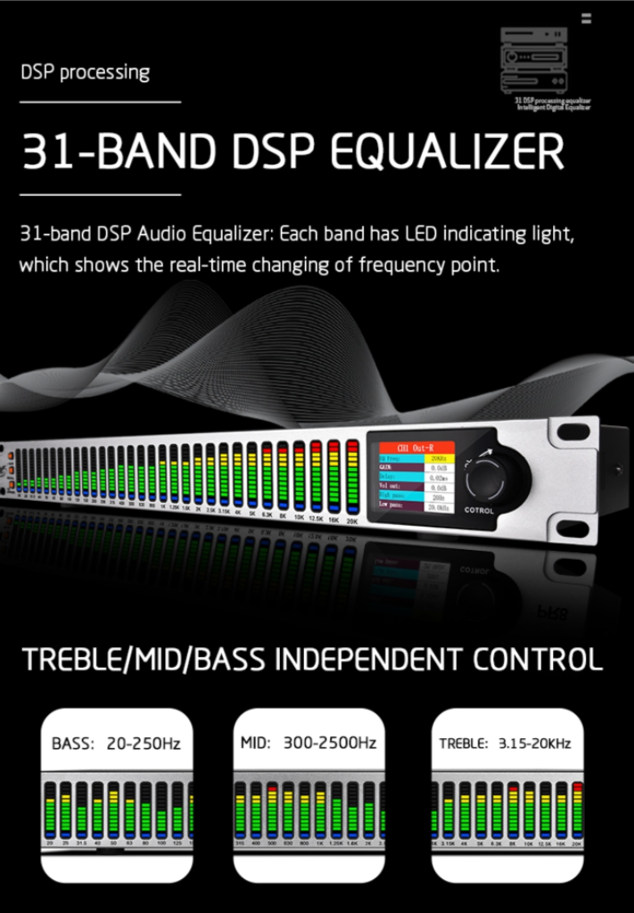 31 밴드 LED 그래픽 디지털 이퀄라이저