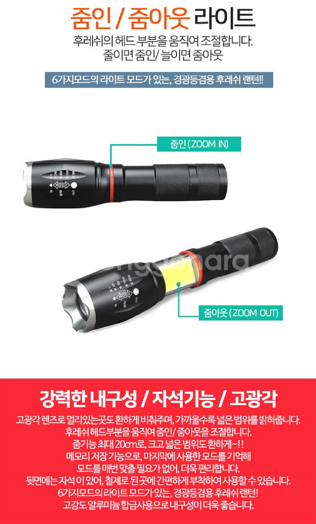 T6 LED 자석부착 줌후레쉬/ PUQ044--6
