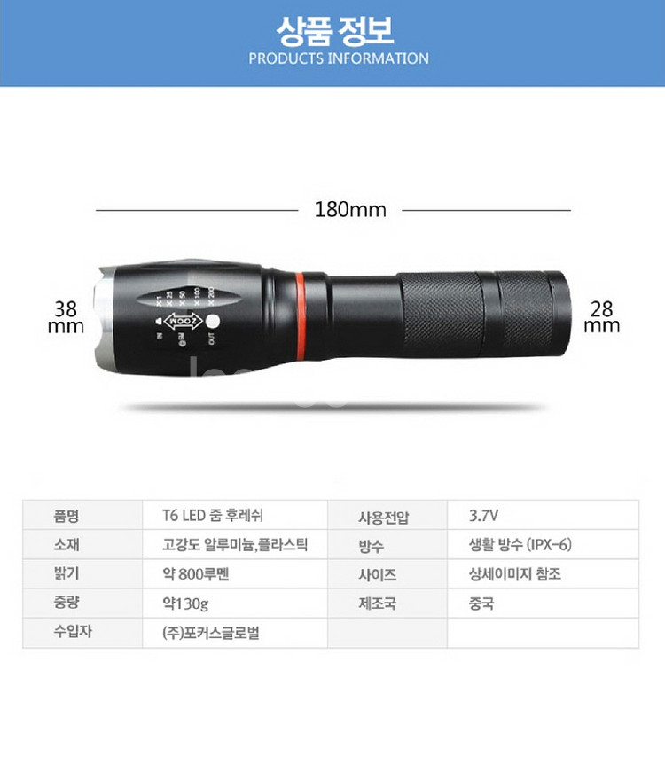 T6 LED 자석부착 줌후레쉬/ PUQ044--9