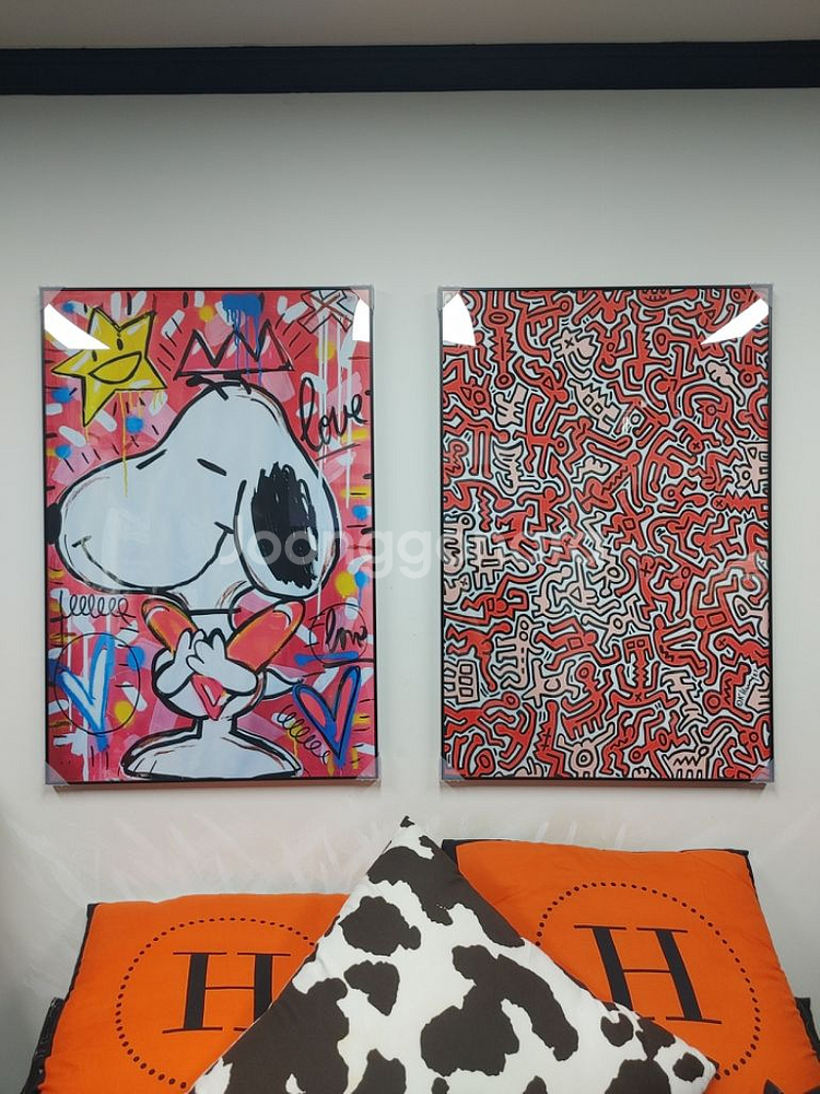 스누피 키스해링 대형 팝아트 그림 액자 인테리어액자--1