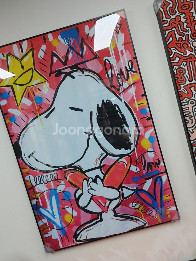 스누피 키스해링 대형 팝아트 그림 액자 인테리어액자--3