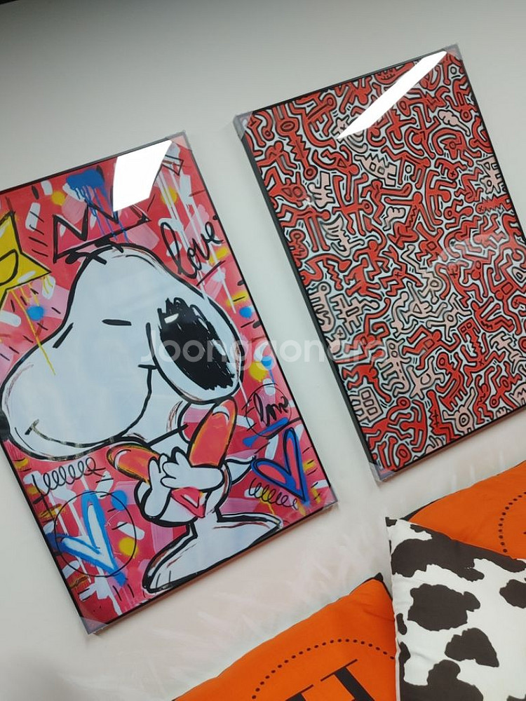 스누피 키스해링 대형 팝아트 그림 액자 인테리어액자--6
