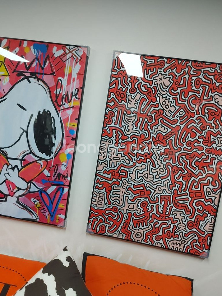 스누피 키스해링 대형 팝아트 그림 액자 인테리어액자--5