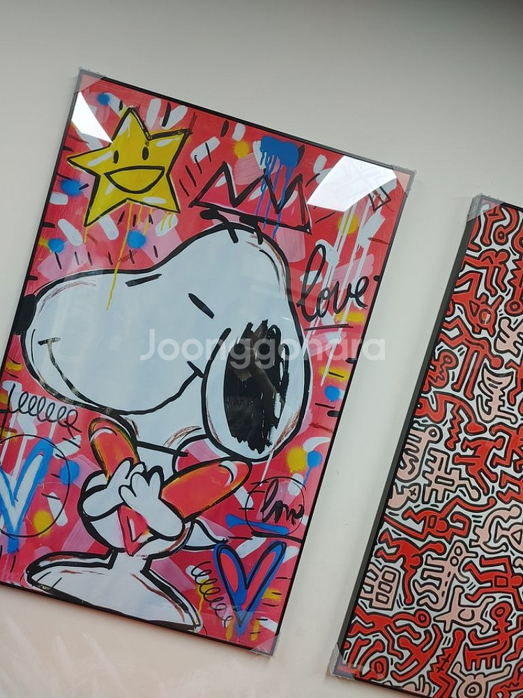 스누피 키스해링 대형 팝아트 그림 액자 인테리어액자--7