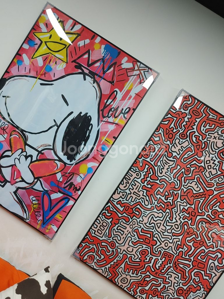 스누피 키스해링 대형 팝아트 그림 액자 인테리어액자--4