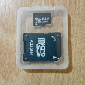 마이크로sd카드 64GB + 변환아답터 +케이스