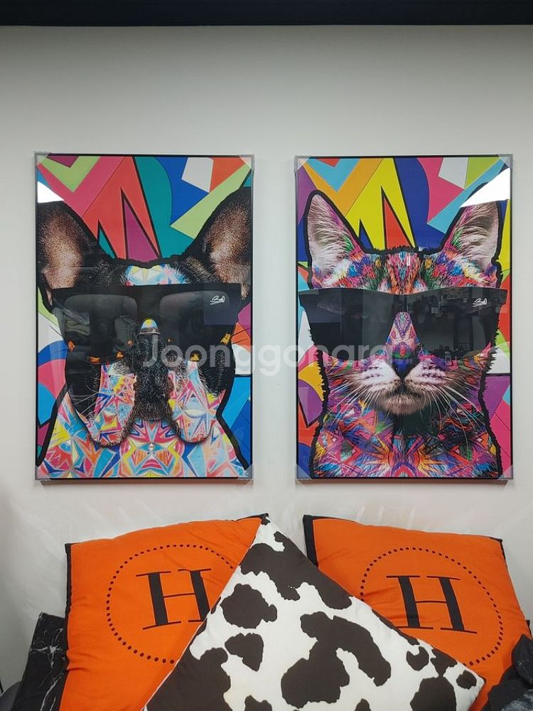 강아지 불독 반려동물 대형 팝아트 그림 인테리어 액자--7