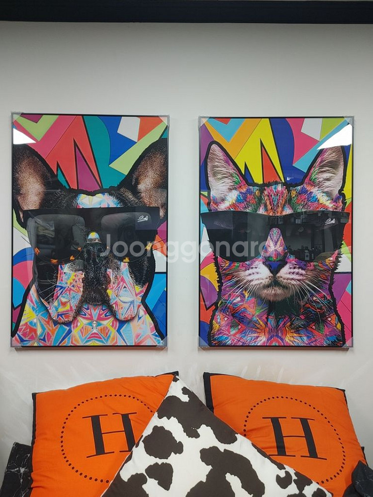 강아지 불독 반려동물 대형 팝아트 그림 인테리어 액자--5