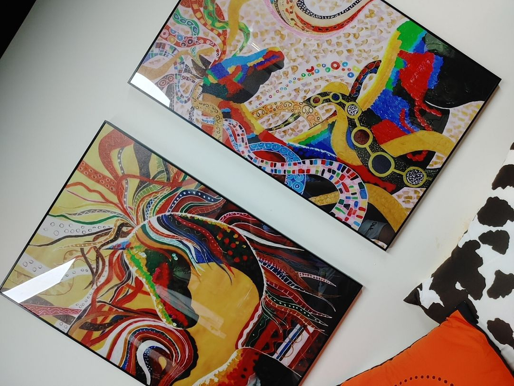 좋은기운 말그림 팝아트 대형액자 고급 거실 액자--1