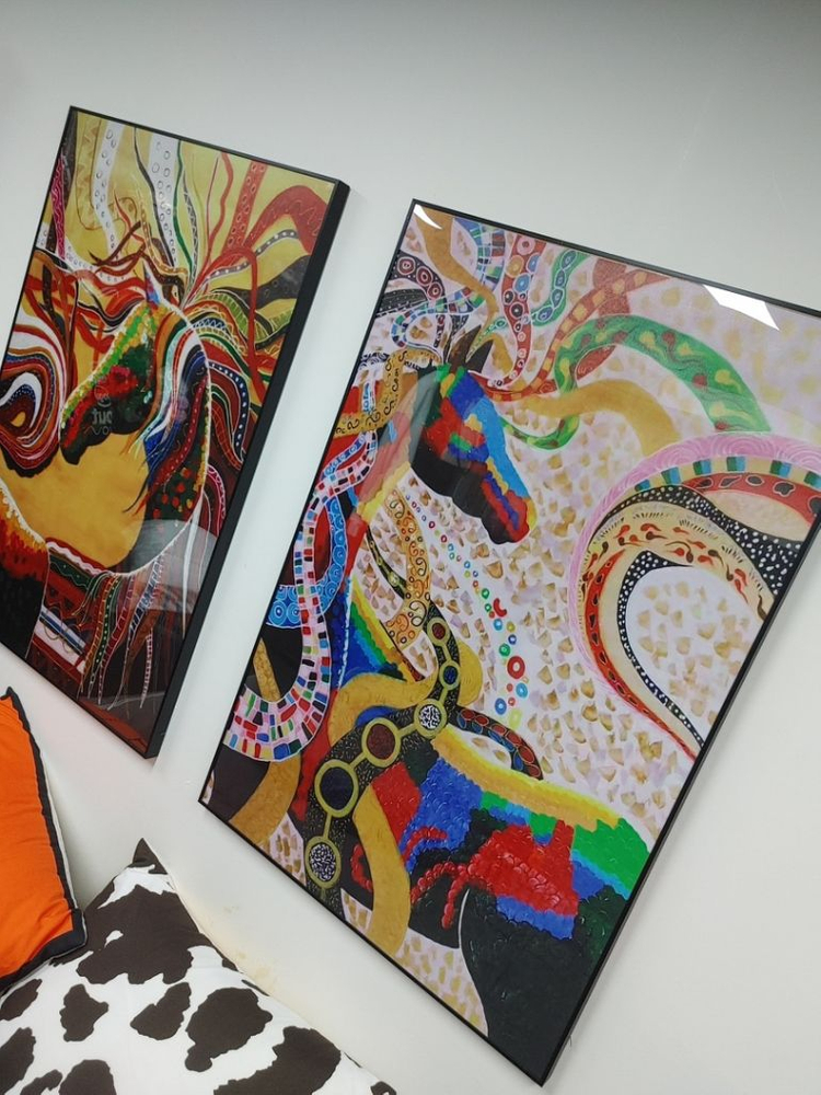 좋은기운 말그림 팝아트 대형액자 고급 거실 액자--3