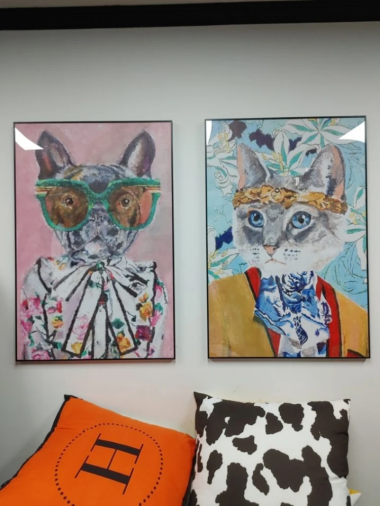토끼 고양이 앨리스 동물 팝아트 인테리어 그림 액자 이미지