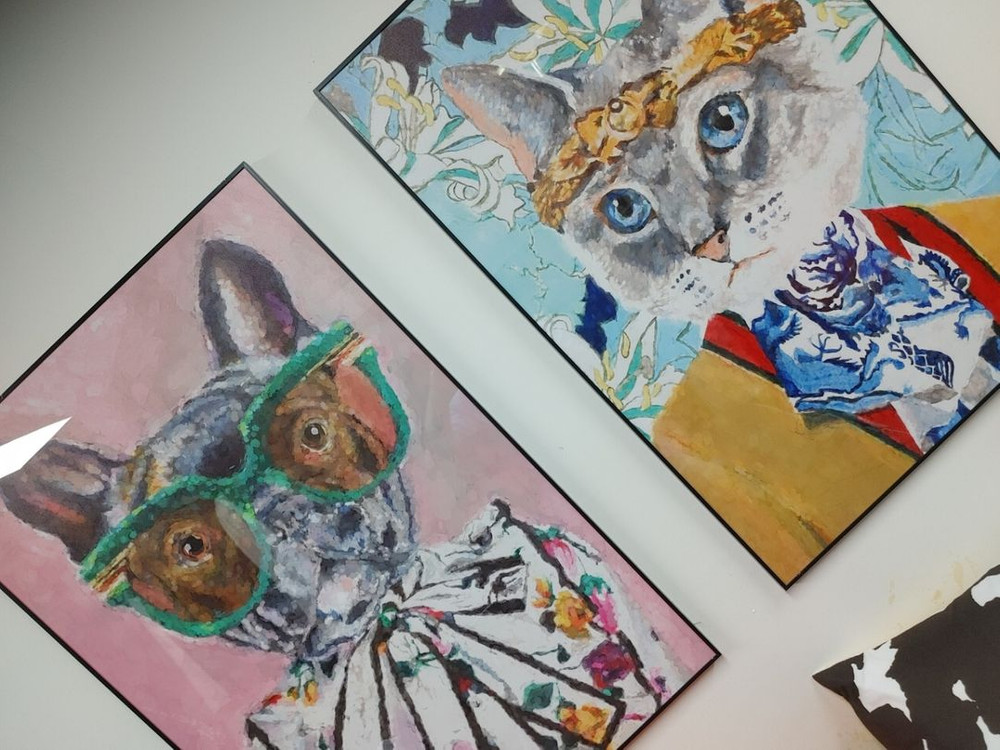 토끼 고양이 앨리스 동물 팝아트 인테리어 그림 액자--1