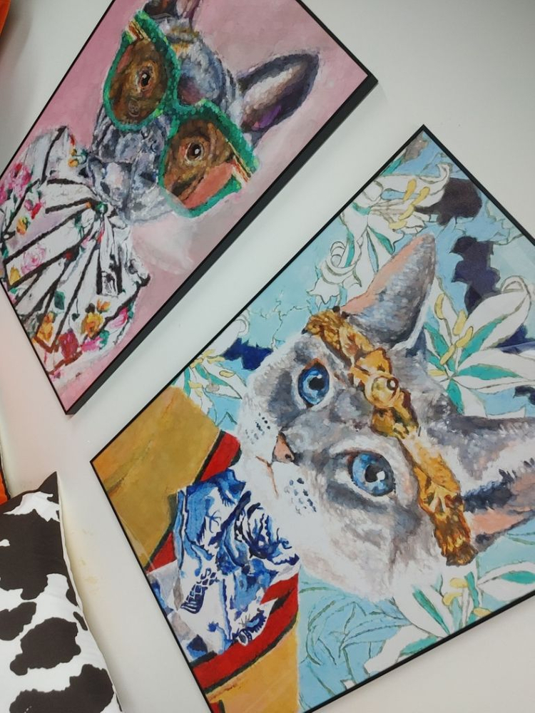 토끼 고양이 앨리스 동물 팝아트 인테리어 그림 액자--4