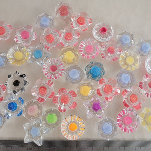 투명 모양장식 5종 약 25미리 40개 일괄
