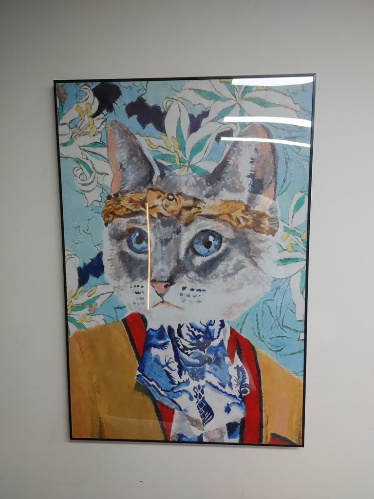 고양이 의인화 수채화 일러스트 대형 그림 액자
