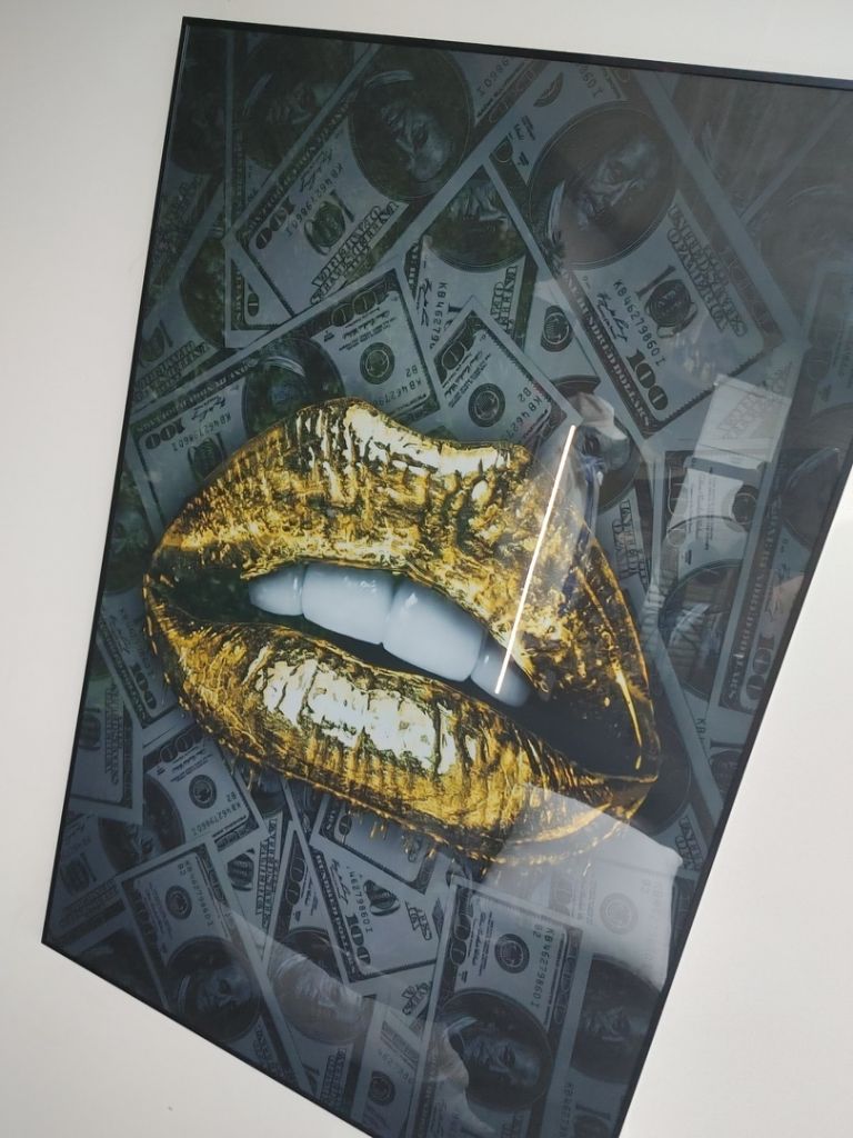 달러 황금 입술 현대미술 일러스트 대형 포스터 액자