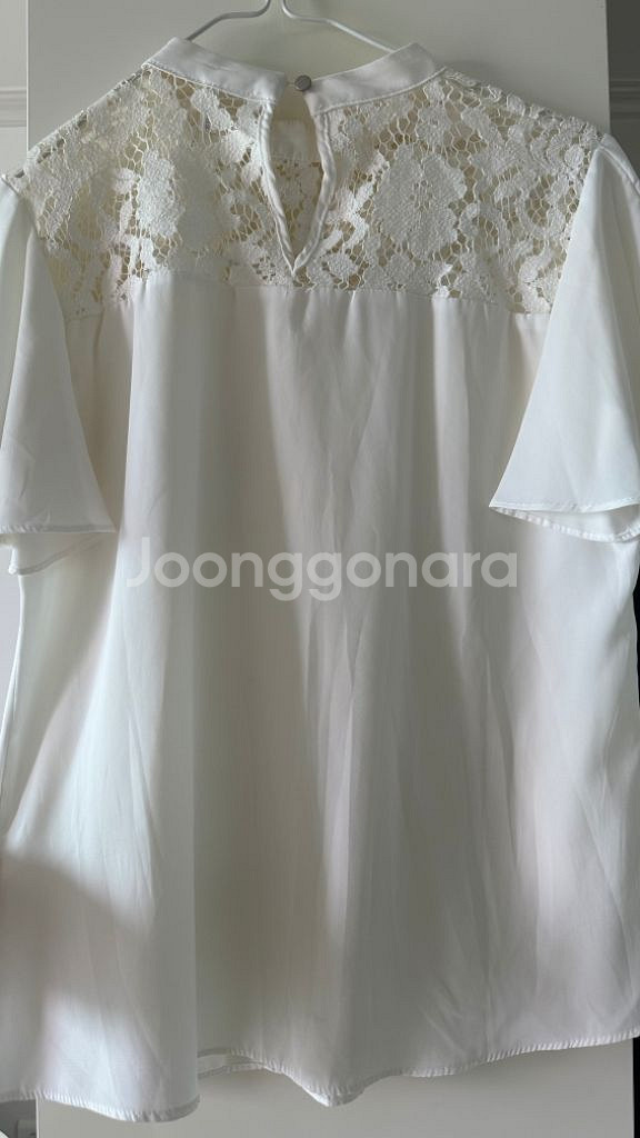 반팔 블라우스 시스루 레이스 아뜨랑스 오피스룩 데일리룩--4